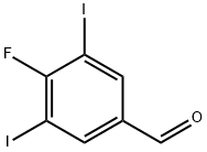 4-フルオロ-3,5-ジヨードベンズアルデヒド 化学構造式