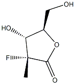 D-ERYTHRO-ペントニン酸, 2-デオキシ-2-フルオロ-2-メチル-, Γ-ラクトン 化学構造式