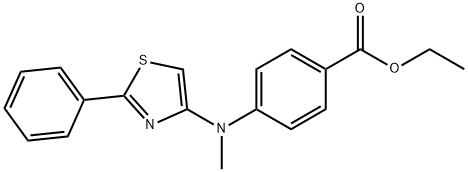 4-(メチル(2-フェニルチアゾール-4-イル)アミノ)安息香酸エチル 化学構造式