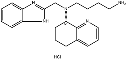 N-(1H-苯并咪唑-2-基甲基)-N-[(8S)-5,6,7,8-四氢-8-喹啉基]-1,4-丁二胺单盐酸盐, 880549-30-4, 结构式