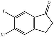5-クロロ-6-フルオロ-2,3-ジヒドロ-1H-インデン-1-オン 化学構造式