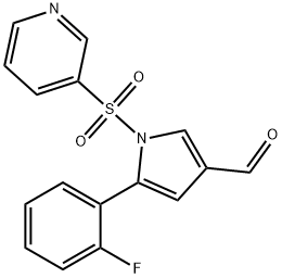 5-(2-フルオロフェニル)-1-(ピリジン-3-イルスルホニル)-1H-ピロール-3-カルブアルデヒド 化学構造式