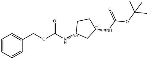 顺式-1-(BOC-氨基)-3-(CBZ-氨基)环戊烷 结构式