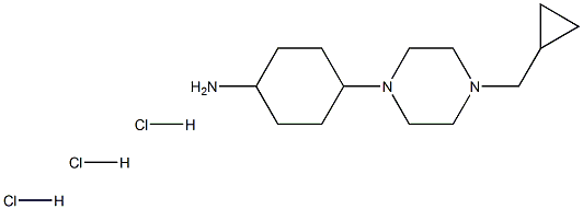 CyclohexanaMine, 4-[4-(cyclopropylMethyl)-1-piperazinyl]-, (Hydrochloride) (1:3), trans- Struktur
