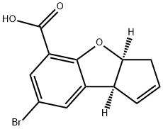 3H-Cyclopenta[b]benzofuran-5-carboxylic acid, 7-broMo-3a,8b-dihydro-, cis-(-)- Structure