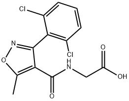N-[[3-(2,6-Dichlorophenyl)-5-Methyl-4-isoxazolyl]carbonyl]glycine Struktur