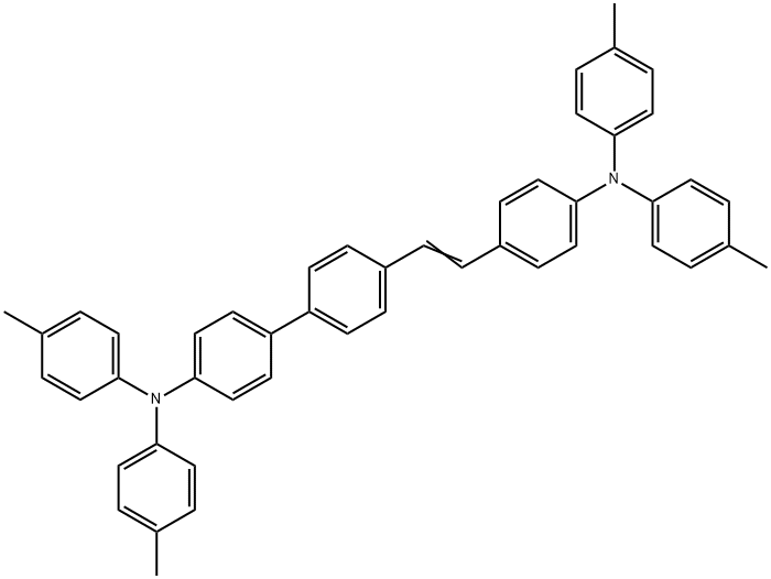4'-[2-[4-[Bis(4-methylphenyl)amino]phenyl]ethenyl]-N,N-bis(4-methylphenyl)-[1,1'-biphenyl]-4-amine Structure