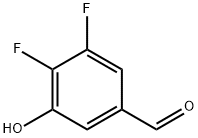 3,4-ジフルオロ-5-ヒドロキシベンズアルデヒド 化学構造式