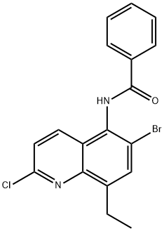 N-(6-溴-2-氯-8-乙基喹啉-5-基)苯甲酰胺, 88784-09-2, 结构式