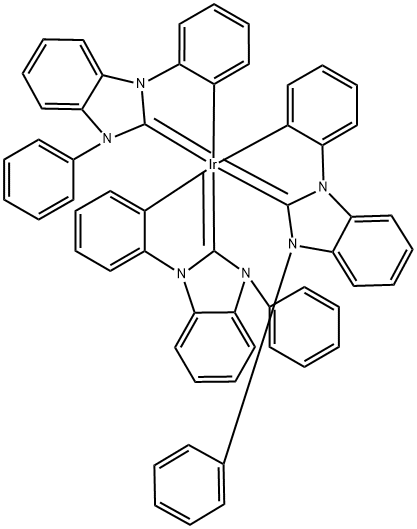 三[(3-苯基-1H-苯并咪唑-1-基-2(3H)-亚基)-1,2-亚苯基]铱, 888725-36-8, 结构式