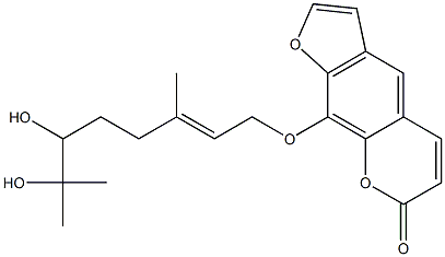 9-[[(2E)-6,7-Dihydroxy-3,7-dimethyl-2-octen-1-yl]oxy]-7H-furo[3,2-g][1]benzopyran-7-one Struktur
