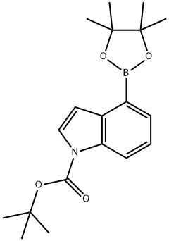 N-BOC-吲哚-4-频哪醇硼酸酯 结构式
