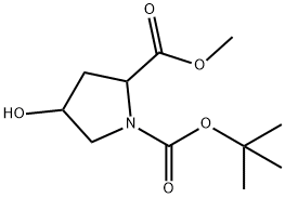 1-Tert-butyl2-Methyl4-hydroxypyrrolidine-1,2-dicarboxylate Structure