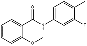 N-(3-フルオロ-4-メチルフェニル)-2-メトキシベンズアミド 化学構造式
