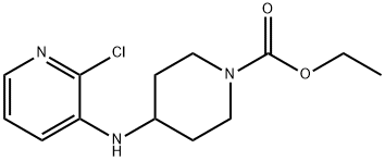 4-(2-クロロ-3-ピリジニルアミノ)ピペリジン-1-カルボン酸エチル 化学構造式