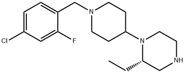 (2S)-1-[1-[(4-氯-2-氟苯基)甲基]-4-哌啶基]-2-乙基哌嗪 结构式