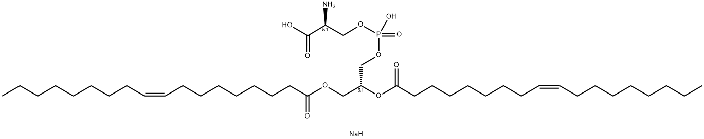 1,2-二-(9Z-十八碳烯酰基)-sn-甘油-3-磷酰-L-丝氨酸钠盐,90693-88-2,结构式
