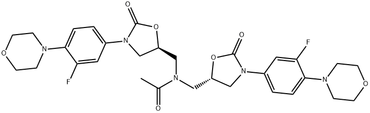利奈唑胺二聚物, 908143-04-4, 结构式