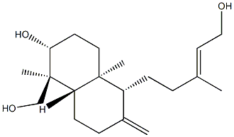 ent-ラブダ-8(17),13E-ジエン-3β,15,18-トリオール 化学構造式