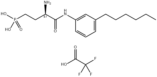 [(3R)-3-氨基-4-[(3-己基苯基)氨基]-4-氧代丁基]-膦酸单(三氟乙酸盐),909725-62-8,结构式