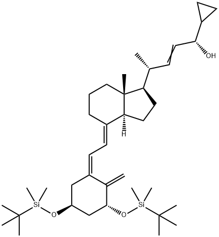 9,10-Secochola-5,7,10(19),22-tetraen-24-ol, 24-cyclopropyl-1,3-bis[[(1,1-diMethylethyl)diMethylsilyl]oxy]-, (1α,3β,5Z,7E,24S)- (9CI) Structure