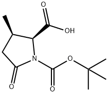 (2S,3R)-N-(tert-Butyloxycarbonyl)-3-Methyl-5-oxo-pyrrolidinecarboxylic Acid, 910548-25-3, 结构式