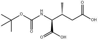 (3R)-N-(tert-Butyloxycarbonyl)-3-Methyl-L-glutaMic Acid 结构式