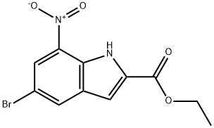 5-BroMo-7-nitroindole-2-carboxylic acid ethyl ester Structure