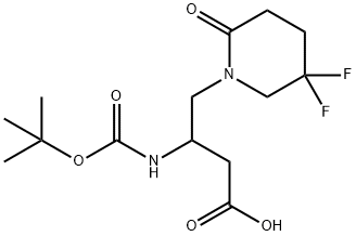 (S)-3-(tert-butoxycarbonyl)-4-(5,5-difluoro-2-oxopiperidin-1-yl)butanoic acid Structure