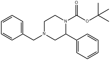 tert-butyl 4-benzyl-2-phenylpiperazine-1-carboxylate Struktur
