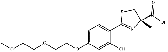 (4S)-4,5-二氢-2-[2-羟基-4-[2-(2-甲氧基乙氧基)乙氧基]苯基]-4-甲基-4-噻唑羧酸, 911714-45-9, 结构式