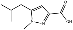 5-异丁基-1-甲基-1H-吡唑-3-羧酸, 912451-06-0, 结构式