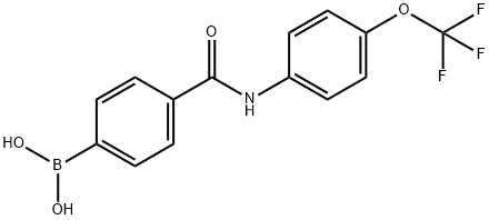 (4-((4-(trifluoroMethoxy)phenyl)carbaMoyl)phenyl)boronic acid Struktur