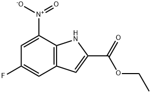 5-氟-7-硝基-1H-吲哚-2-羧酸乙酯 结构式