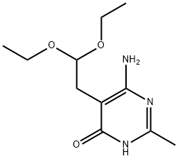 6 - 氨基 - 5 - (2,2 - 二乙氧基 - 乙基) - 2 - 甲基 - 3H - 嘧啶 - 4 - 酮, 91335-09-0, 结构式