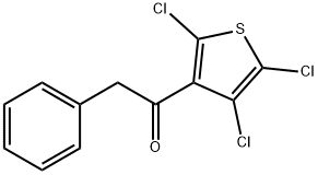 2-Phenyl-1-(2,4,5-trichlorothiophen-3-yl)ethanone 化学構造式