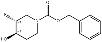 trans-1-Cbz-3-fluoro-4-hydroxypiperidine Struktur