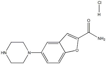 5-(1-Piperazinyl)-2-benzofurancarboxamide hydrochloride Struktur