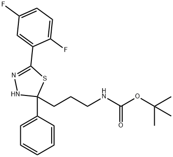 (3-(5-(2,5-二氟苯基)-2-苯基-2,3-二氢-1,3,4-噻二唑-2-基)丙基)氨基甲酸 结构式