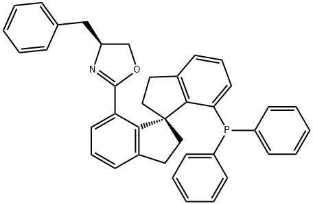 (S)-(-)-7-[4(S)-(Benzyl)oxazol-2-yl]-7-diphenylphosphino-2,23,3tetrahydro-1,1'-spiroiindane, min. 97%  (Sa,S)-Ph-Bn-SIPHOX 化学構造式