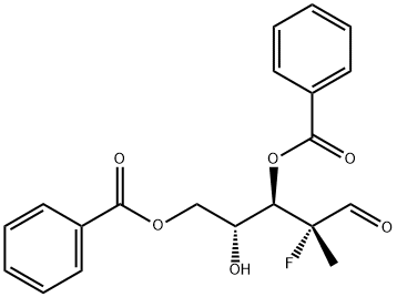 ((2R,3R,4R)-3-(benzoyloxy)-4-fluoro-5-hydroxy-4-Methyltetrahydrofuran-2-yl)Methyl benzoate Structure