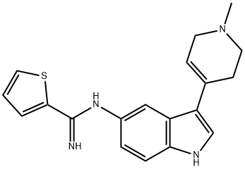 N-[3-(1,2,3,6-Tetrahydro-1-Methyl-4-pyridinyl)-1H-indol-5-yl]-2-thiophenecarboxiMidaMide Struktur