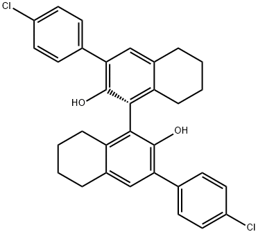 R-3,3'-bis(4-chlorophenyl)-5,5',6,6',7,7',8,8'-octahydro-[1,1'-Binaphthalene]-2,2'-diol Structure