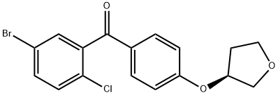 (5-溴-2-氯苯基)[4-[[(3S)-四氢-3-呋喃基]氧基]苯基]甲酮, 915095-84-0, 结构式
