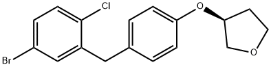 (3S)-3-[4-[(5-Bromo-2-chlorophenyl)methyl]phenoxy]tetrahydrofuran Struktur