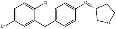 (R)-3-(4-(5溴-2-氯苄基)苯氧基)四氢呋喃,915095-90-8,结构式