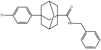 N-[(4-ピリジニル)メチル]-3-(4-クロロフェニル)アダマンタン-1-カルボアミド 化学構造式