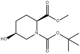 (2S,5S)-1 - 叔丁基2 - 甲基-5 - 羟基哌啶-1,2 - 二羧酸, 915976-32-8, 结构式