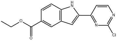 1H-Indole-5-carboxylic acid, 2-(2-chloro-4-pyriMidinyl)-, ethyl ester Structure