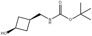 CIS-3-(BOC-アミノメチル)シクロブタノール 化学構造式
